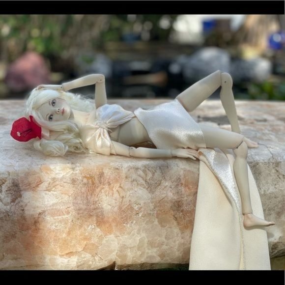 Rare faith tillbrook porcelain / clay body blushed ball jointed doll with wig - Picture 1 of 16